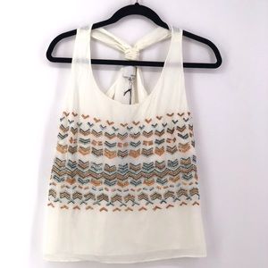 Greylin Anthropologie Boho Chevron Beaded Tank Top XS